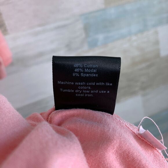 Oublier Varsity V Neck Longline Tee Rose Pink Oversized Mens Big & Tall Size XL - Picture 9 of 12